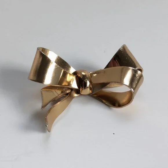 Coro Vintage Golden Bow Brooch - Picture 2 of 8